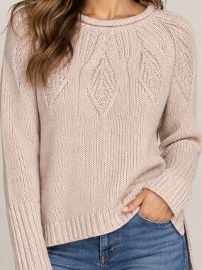 Chaps Knit Sweater in Blush